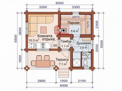 проект бани из бревна