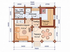 проект бани из бревна