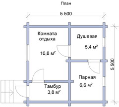 проект бани из бруса