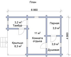 проект бани из бруса